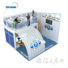 eye-catching double deck trade show stand, double deck booth with stage from Shanghai